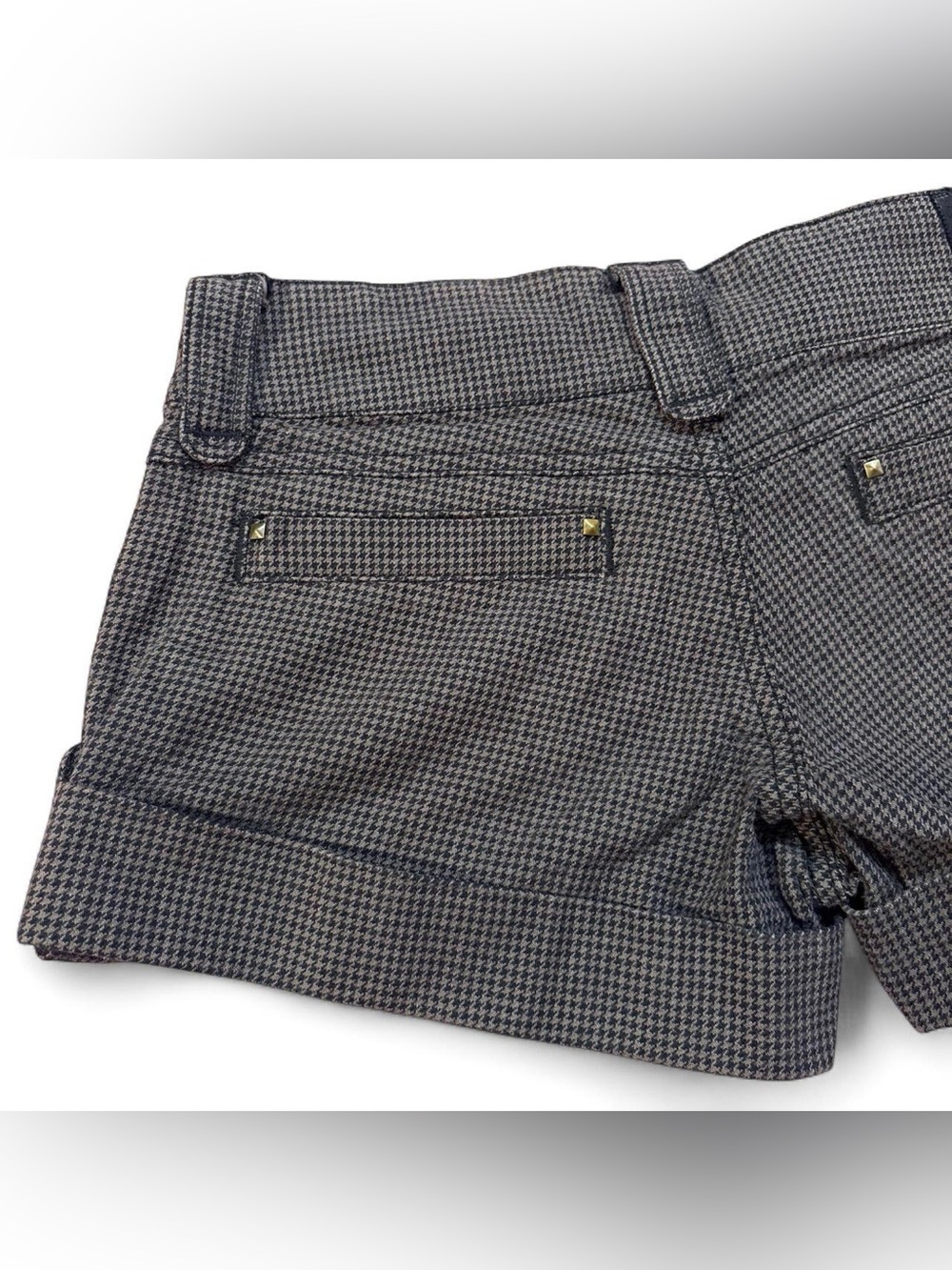y2k plaid mini shorts with studs - Picture 2 of 3